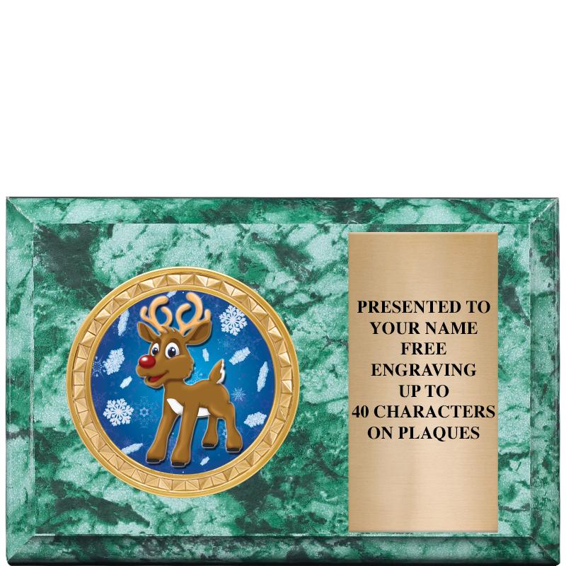 6" X 4" GREEN MBL INSERT PLQ