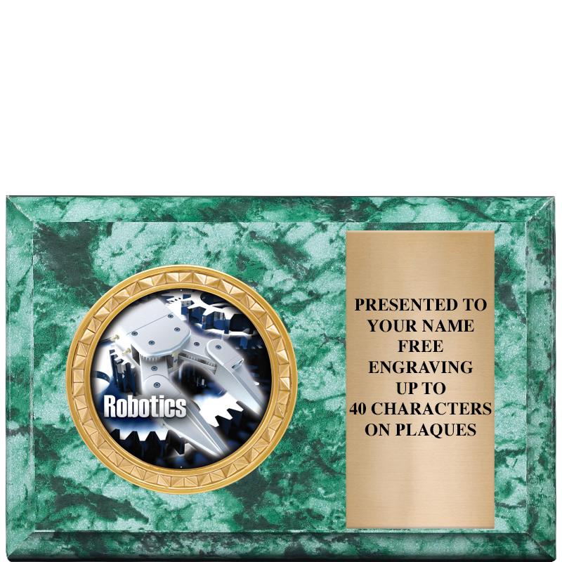 6" X 4" GREEN MBL INSERT PLQ