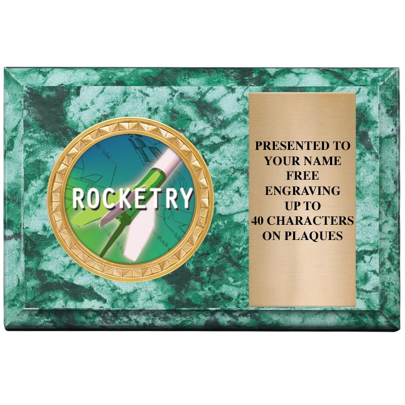 6" X 4" GREEN MBL INSERT PLQ