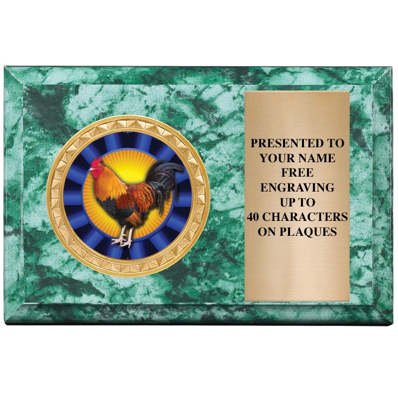 6" X 4" GREEN MBL INSERT PLQ