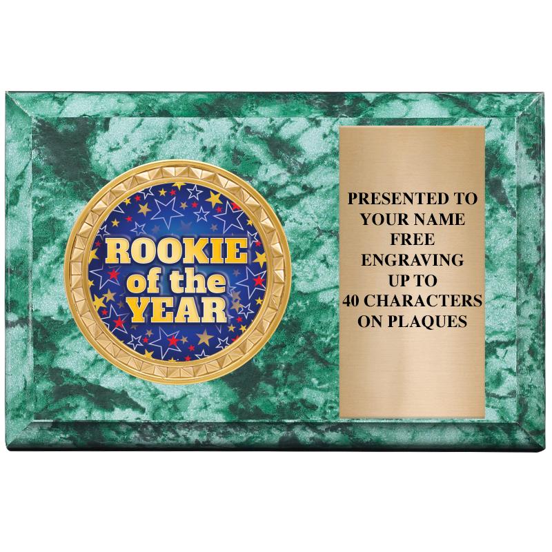 6" X 4" GREEN MBL INSERT PLQ