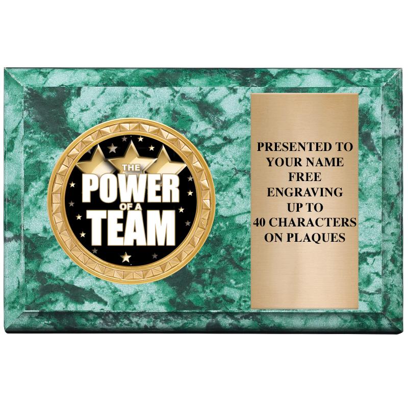 6" X 4" GREEN MBL INSERT PLQ