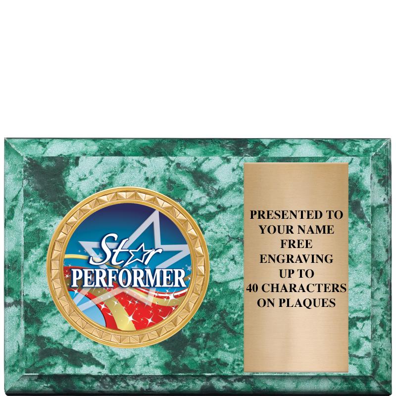 6" X 4" GREEN MBL INSERT PLQ