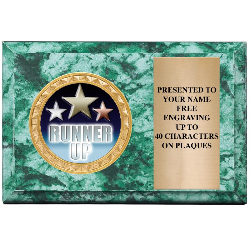 6" X 4" GREEN MBL INSERT PLQ