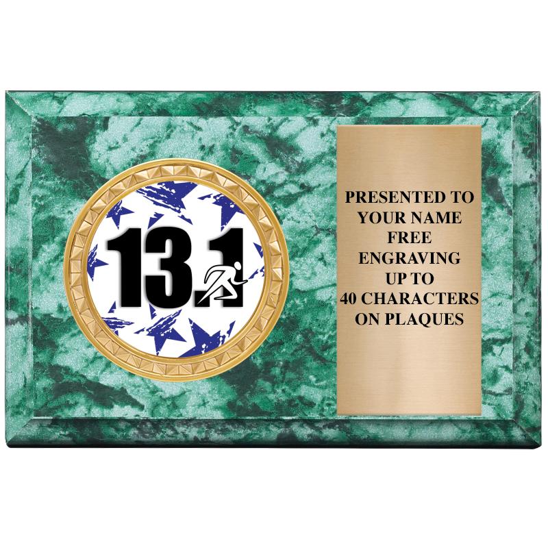 6" X 4" GREEN MBL INSERT PLQ