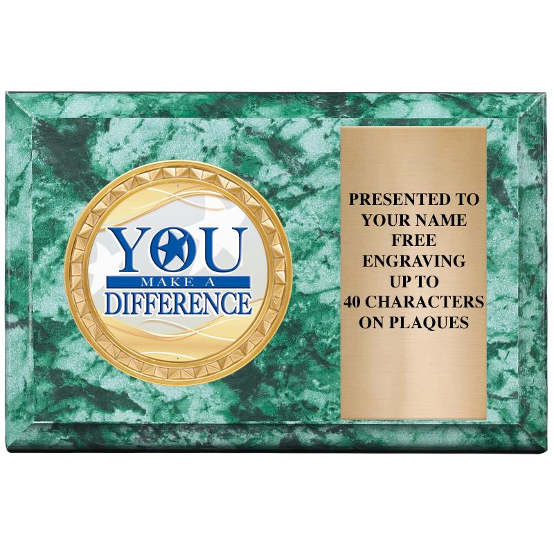 6" X 4" GREEN MBL INSERT PLQ