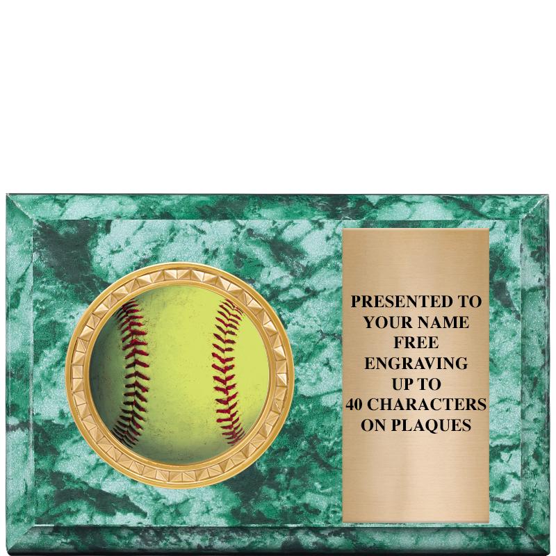 6" X 4" GREEN MBL INSERT PLQ