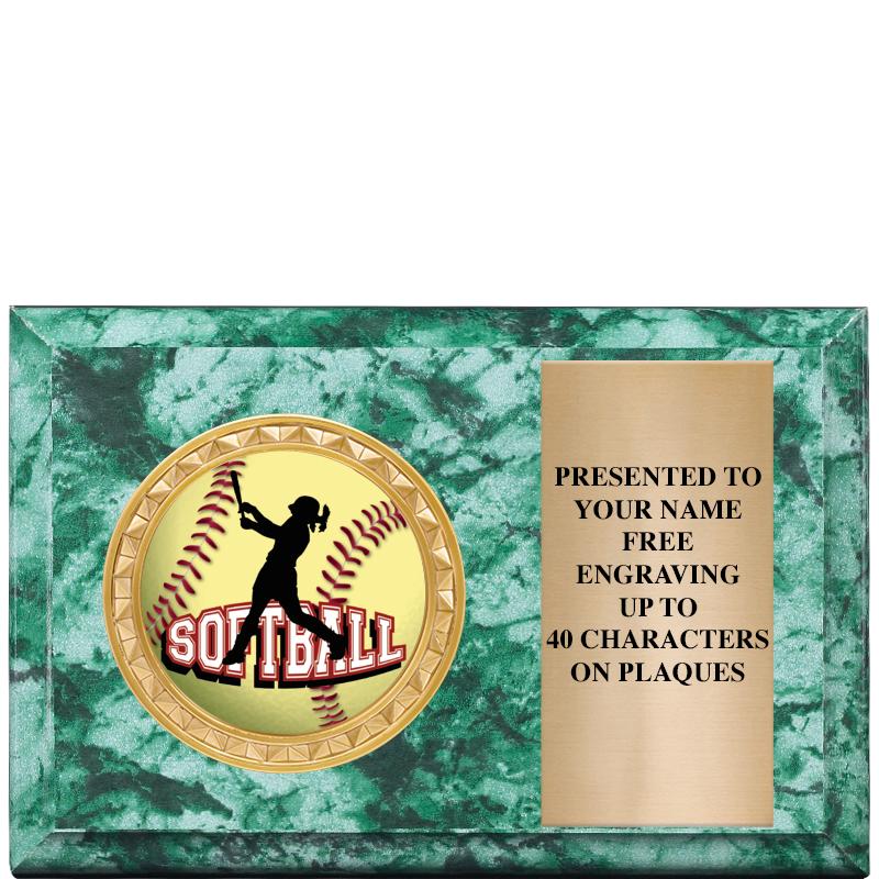 6" X 4" GREEN MBL INSERT PLQ