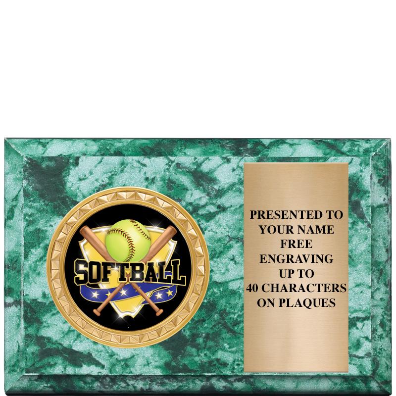 6" X 4" GREEN MBL INSERT PLQ