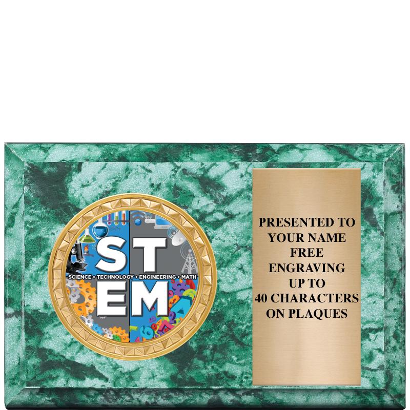 6" X 4" GREEN MBL INSERT PLQ