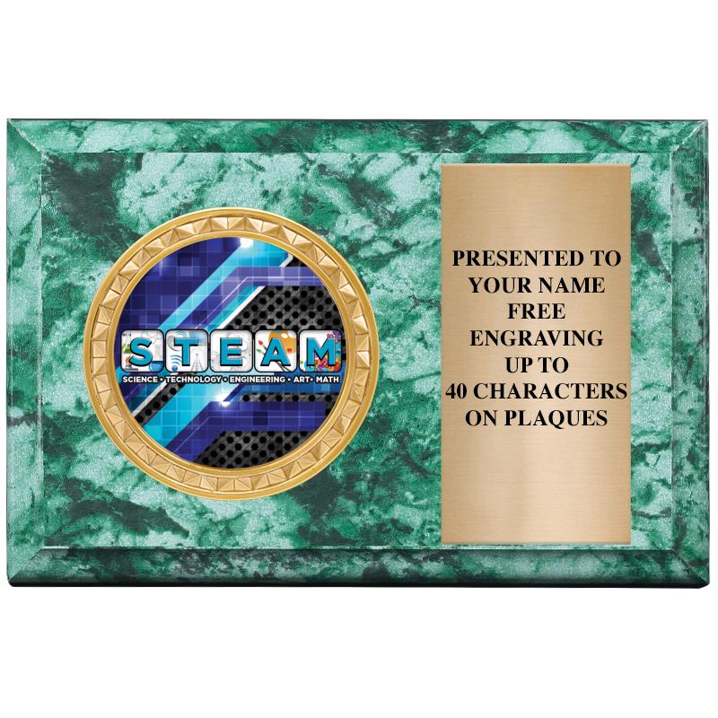 6" X 4" GREEN MBL INSERT PLQ