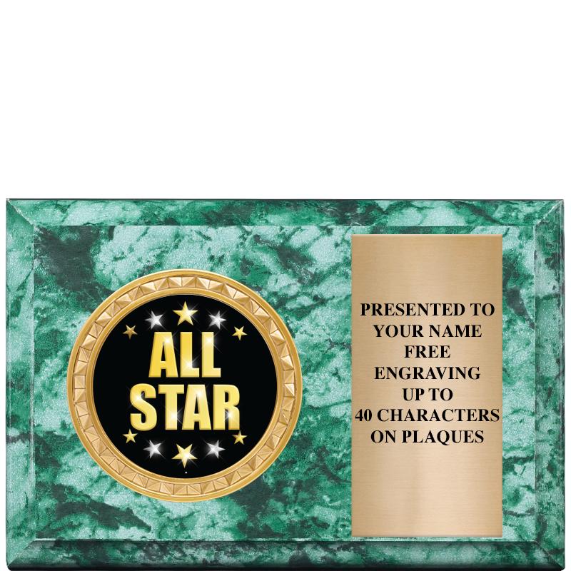 6" X 4" GREEN MBL INSERT PLQ