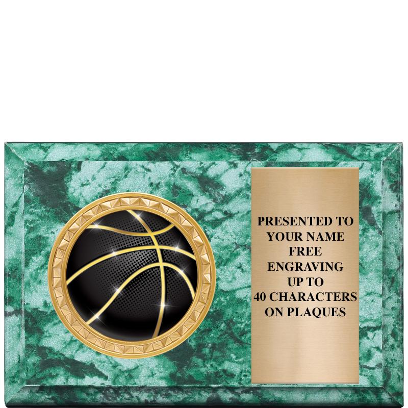 6" X 4" GREEN MBL INSERT PLQ