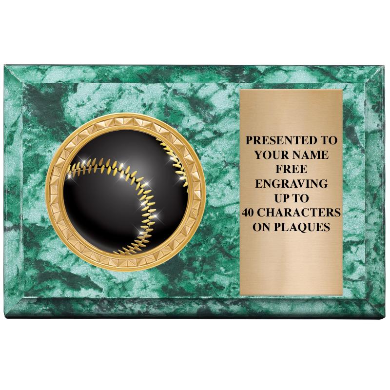 6" X 4" GREEN MBL INSERT PLQ