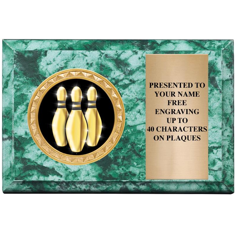 6" X 4" GREEN MBL INSERT PLQ