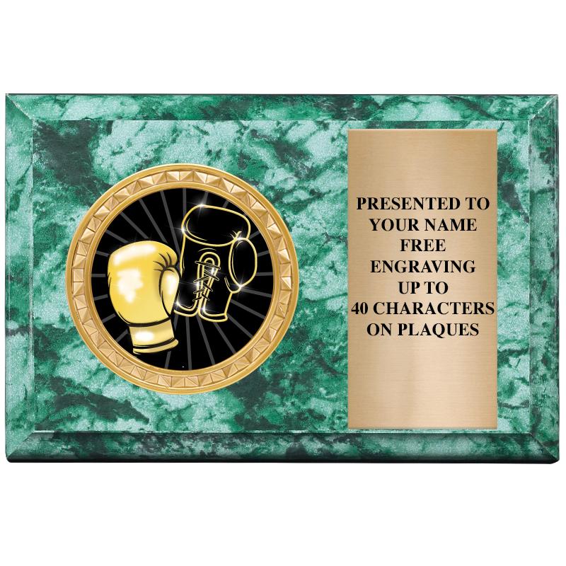 6" X 4" GREEN MBL INSERT PLQ