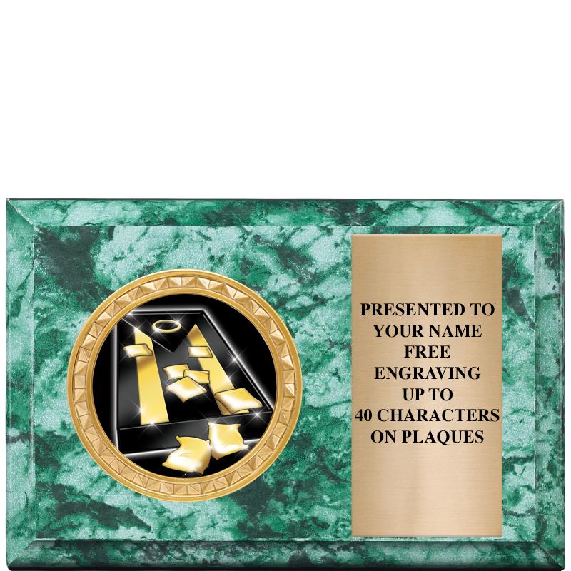 6" X 4" GREEN MBL INSERT PLQ