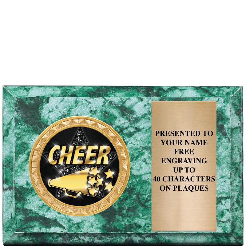 6" X 4" GREEN MBL INSERT PLQ