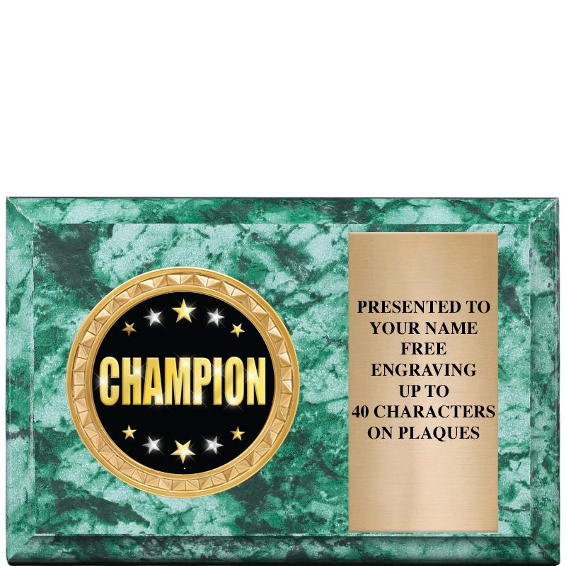 6" X 4" GREEN MBL INSERT PLQ