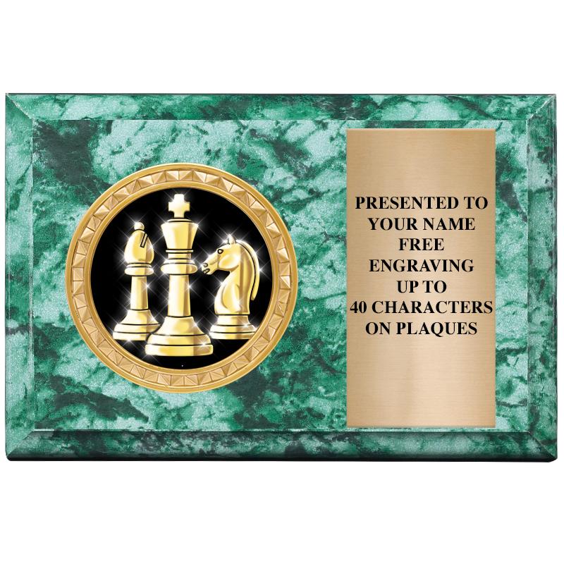 6" X 4" GREEN MBL INSERT PLQ