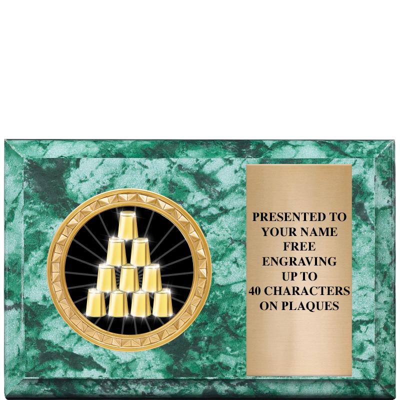 6" X 4" GREEN MBL INSERT PLQ