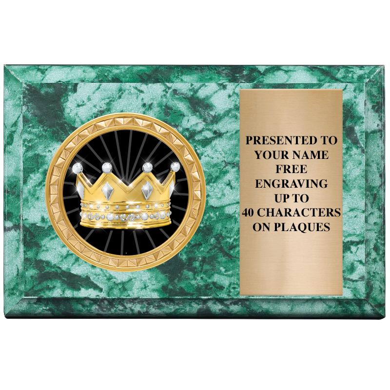 6" X 4" GREEN MBL INSERT PLQ