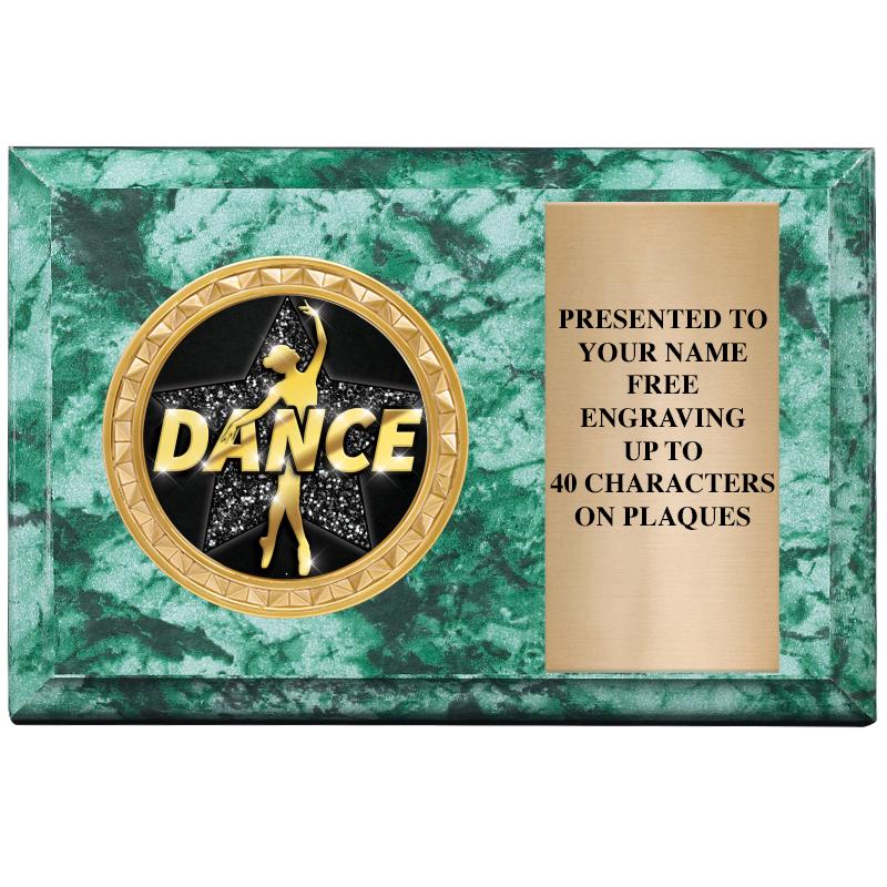 6" X 4" GREEN MBL INSERT PLQ