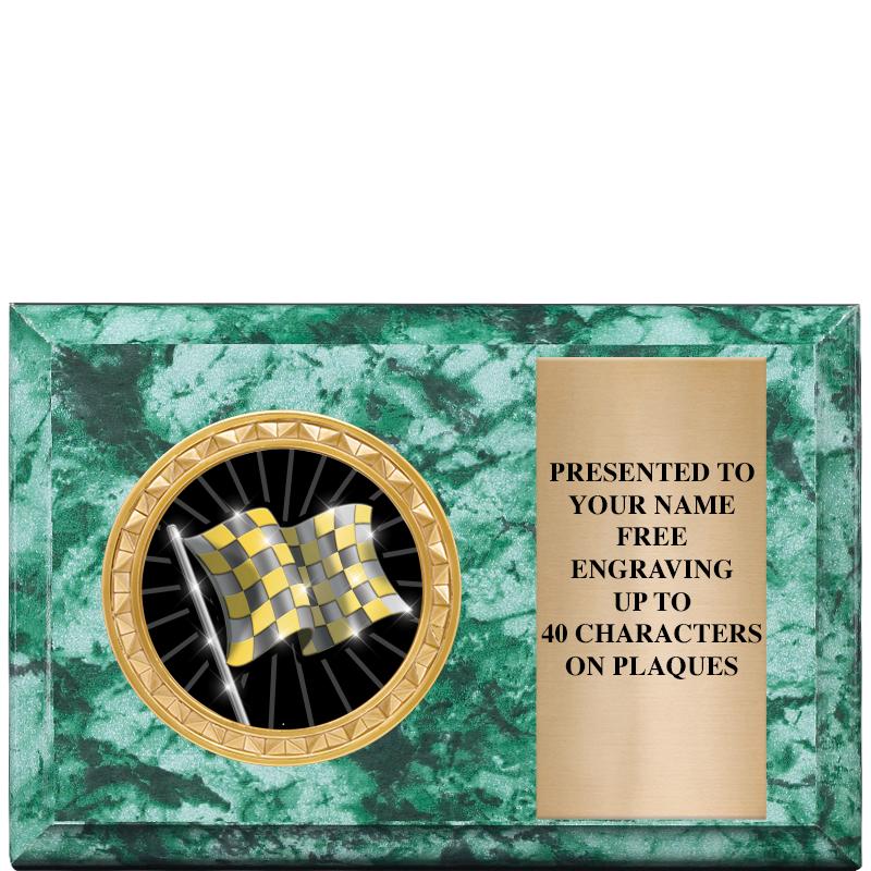 6" X 4" GREEN MBL INSERT PLQ