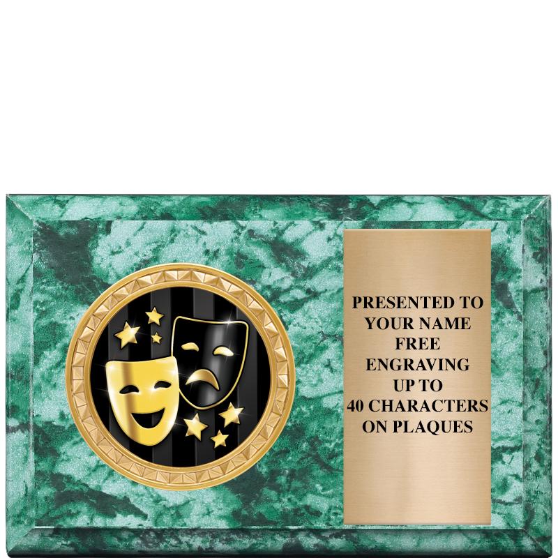 6" X 4" GREEN MBL INSERT PLQ