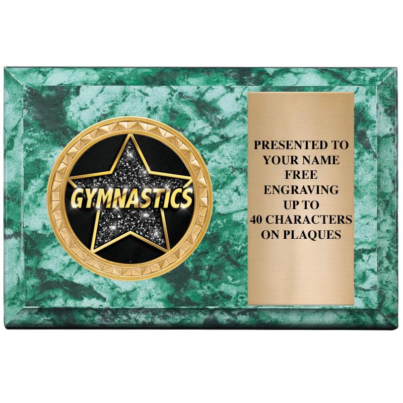 6" X 4" GREEN MBL INSERT PLQ