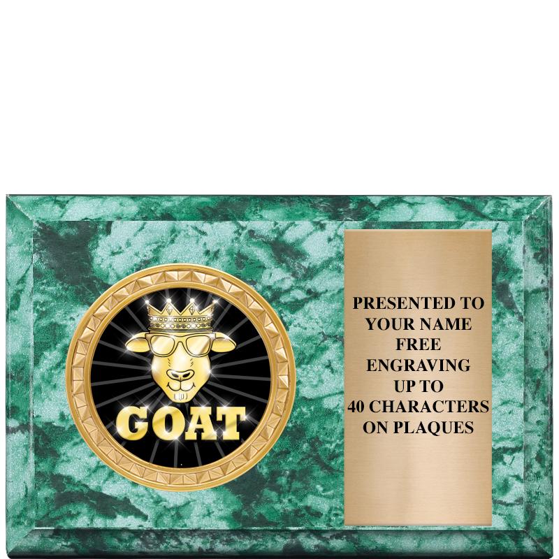 6" X 4" GREEN MBL INSERT PLQ