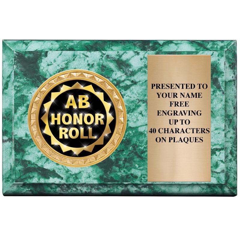 6" X 4" GREEN MBL INSERT PLQ