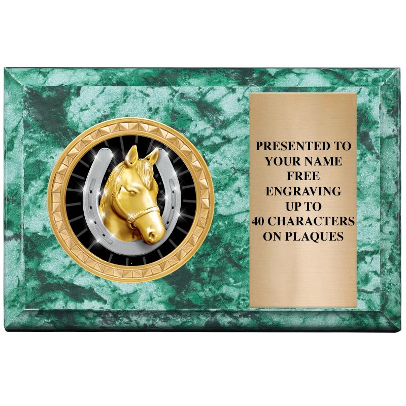 6" X 4" GREEN MBL INSERT PLQ