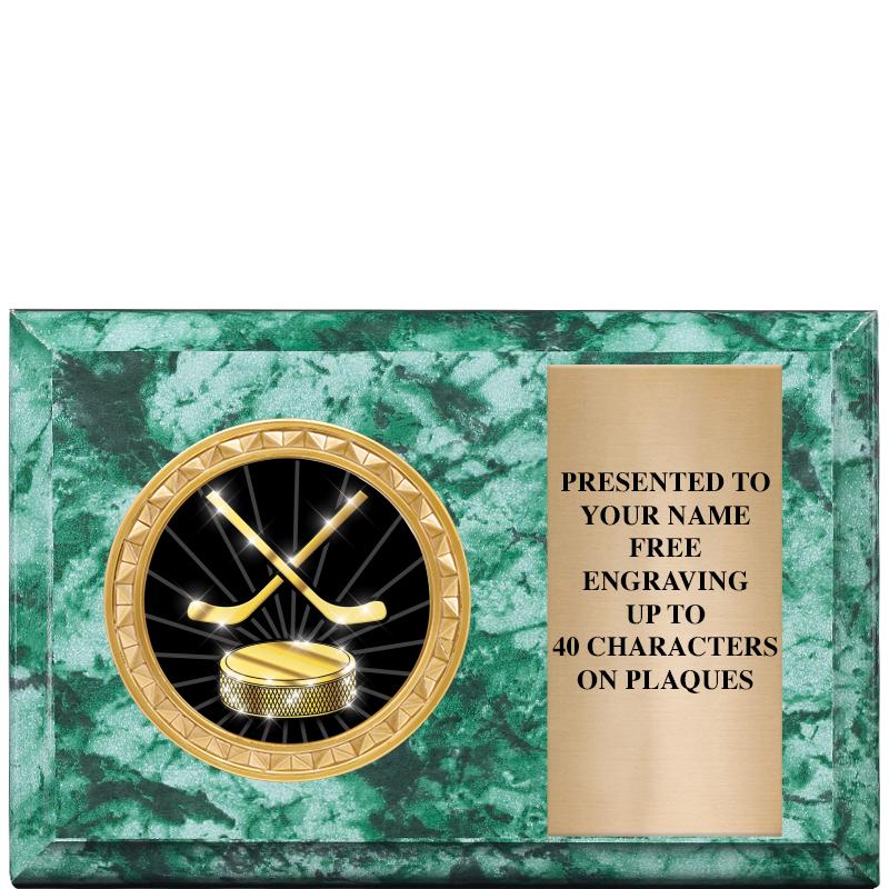 6" X 4" GREEN MBL INSERT PLQ