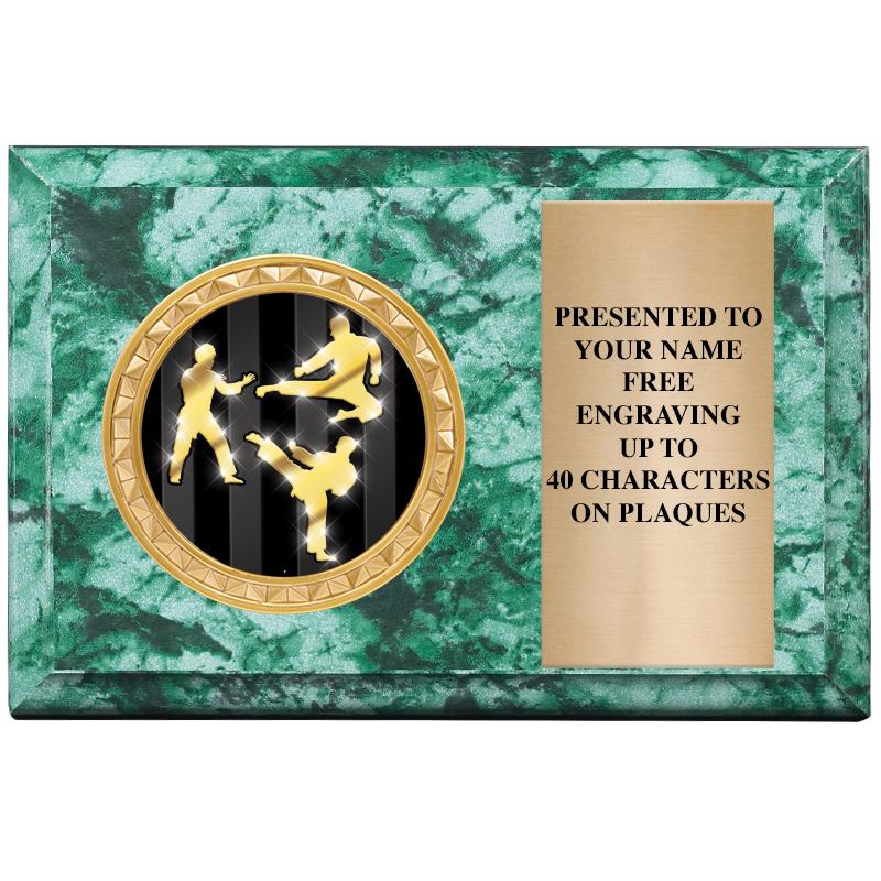 6" X 4" GREEN MBL INSERT PLQ