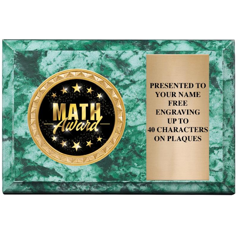 6" X 4" GREEN MBL INSERT PLQ