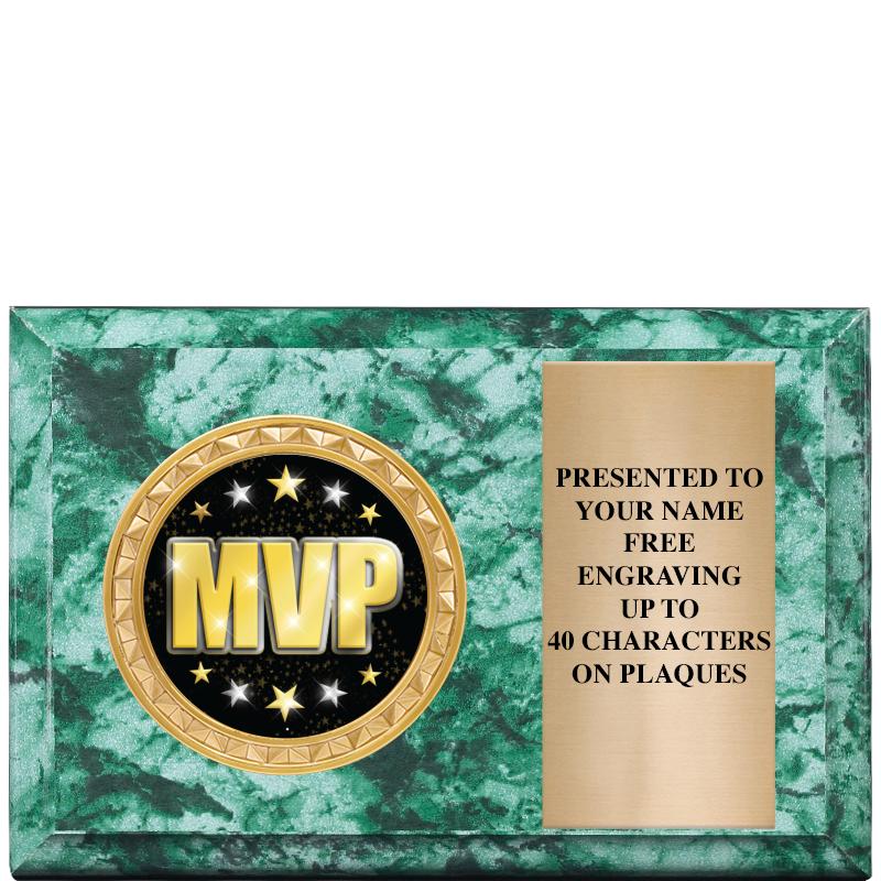 6" X 4" GREEN MBL INSERT PLQ