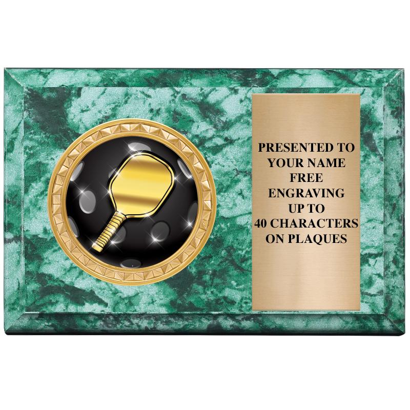 6" X 4" GREEN MBL INSERT PLQ