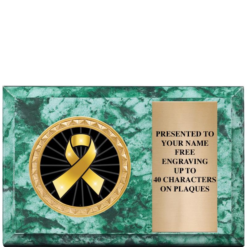 6" X 4" GREEN MBL INSERT PLQ