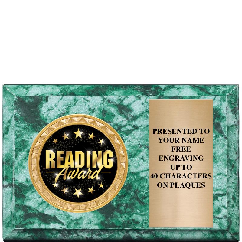 6" X 4" GREEN MBL INSERT PLQ