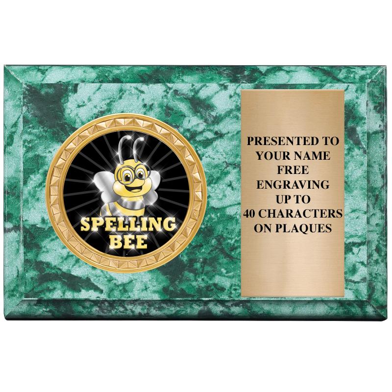 6" X 4" GREEN MBL INSERT PLQ