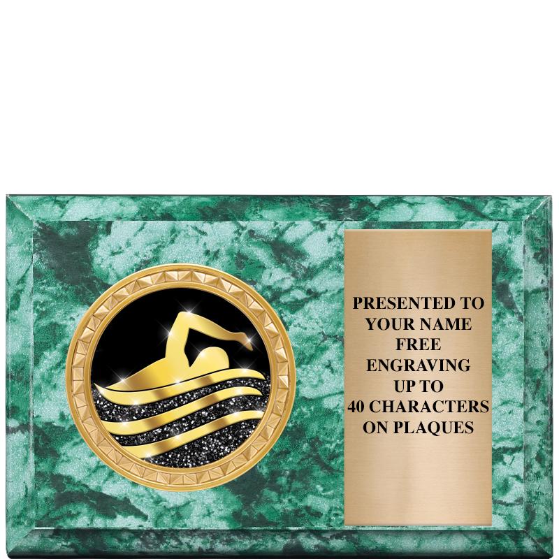 6" X 4" GREEN MBL INSERT PLQ