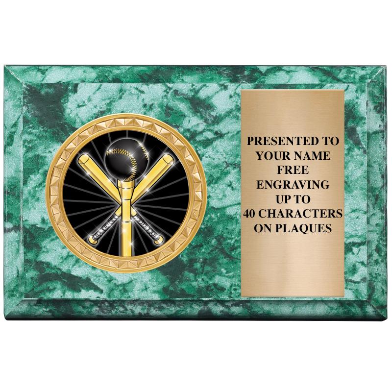 6" X 4" GREEN MBL INSERT PLQ