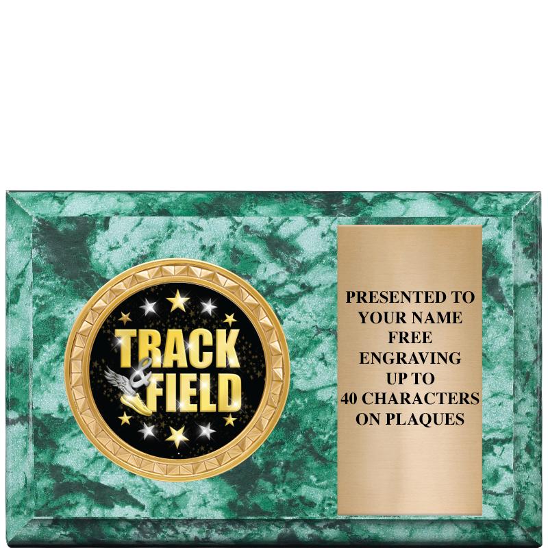 6" X 4" GREEN MBL INSERT PLQ