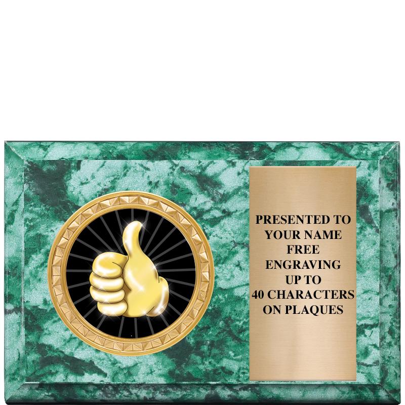 6" X 4" GREEN MBL INSERT PLQ