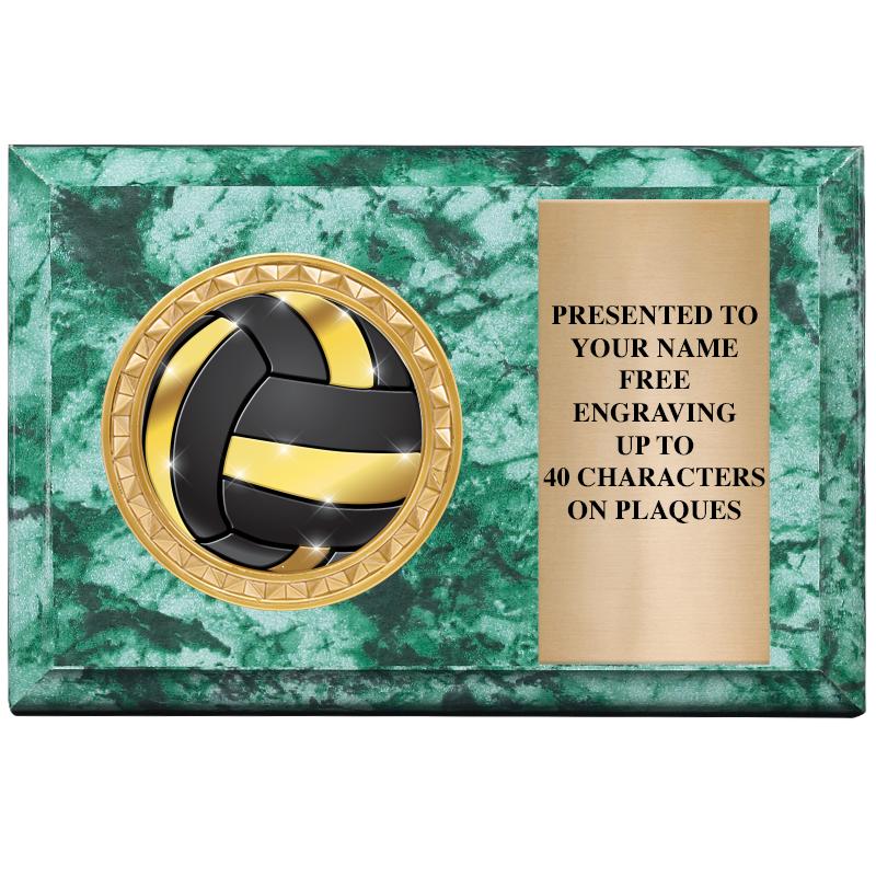 6" X 4" GREEN MBL INSERT PLQ