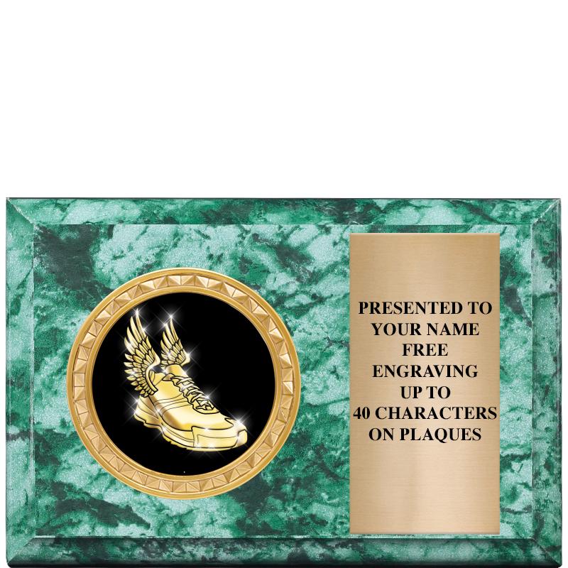 6" X 4" GREEN MBL INSERT PLQ