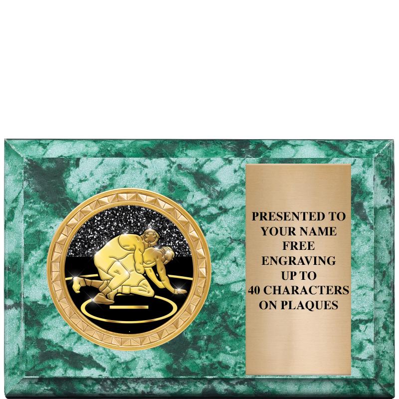 6" X 4" GREEN MBL INSERT PLQ