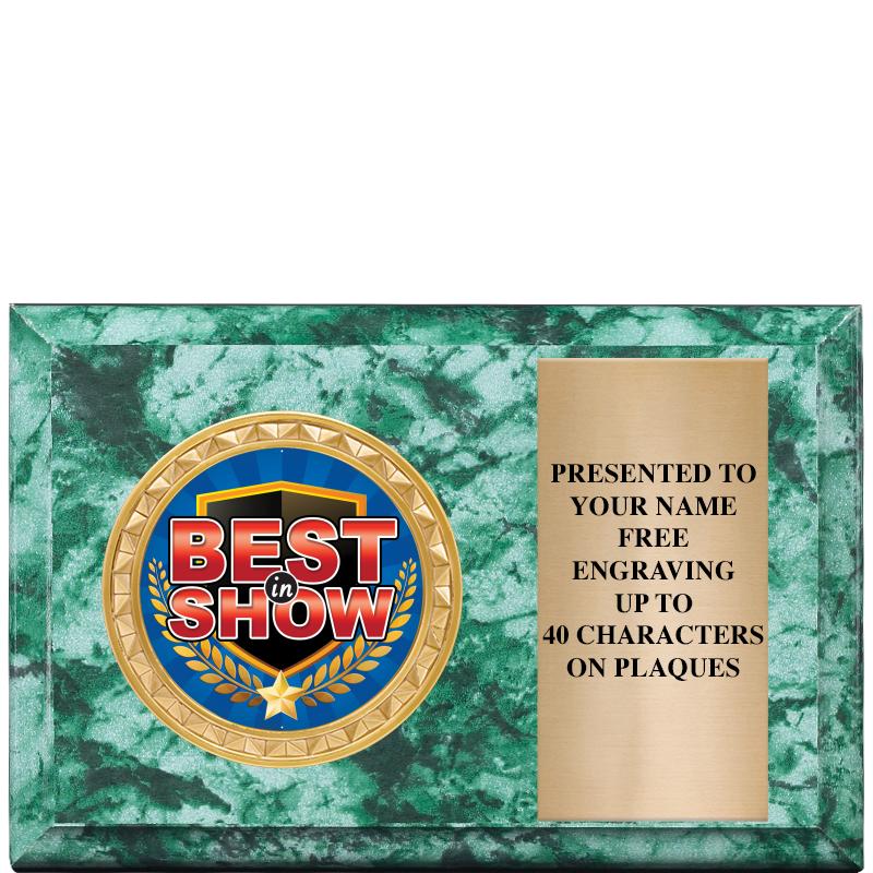 6" X 4" GREEN MBL INSERT PLQ