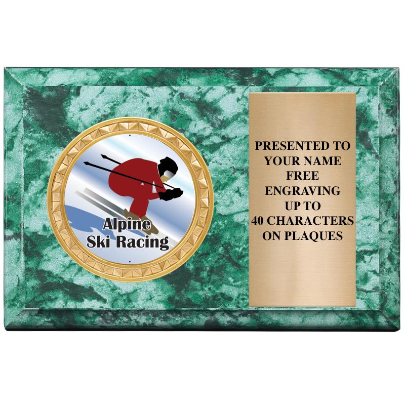 6" X 4" GREEN MBL INSERT PLQ